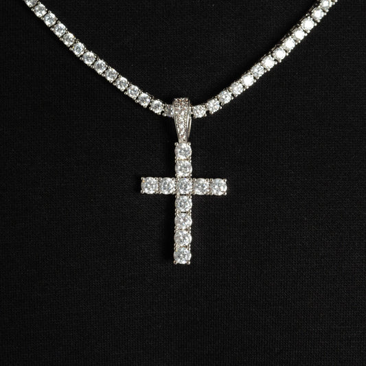 Diamond Cross & Tennis Chain Bundle