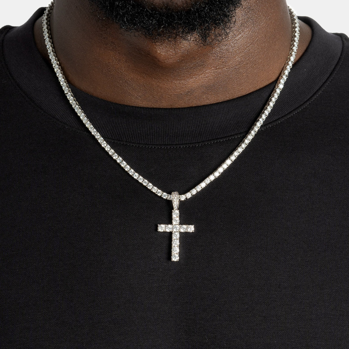 Diamond Cross & Tennis Chain Bundle