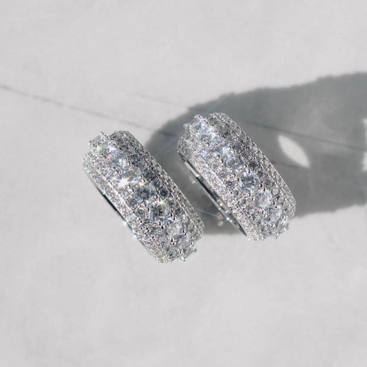 Diamond Silver Layered Ring