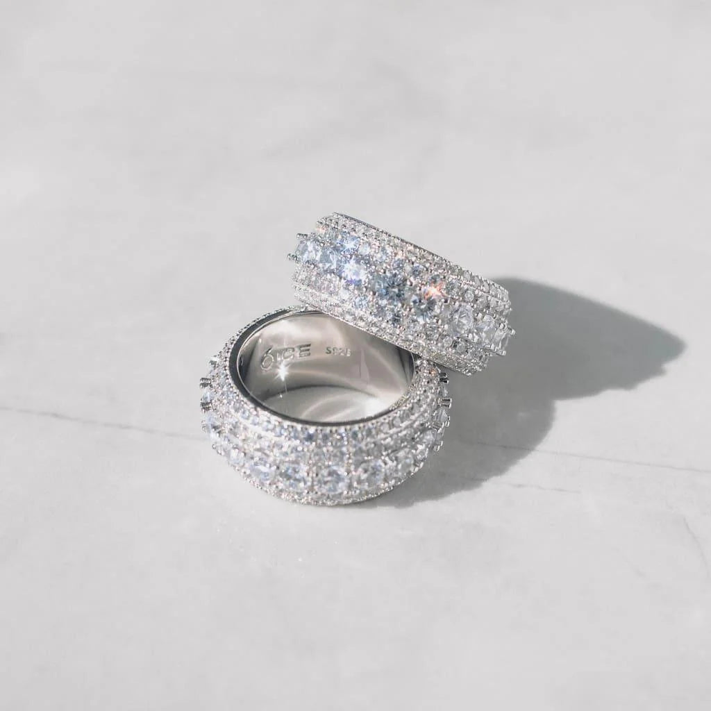 Diamond Silver Layered Ring