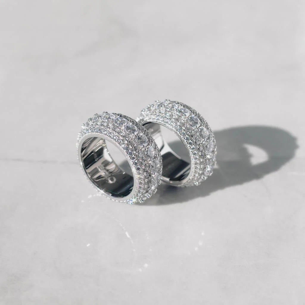 Diamond Silver Layered Ring
