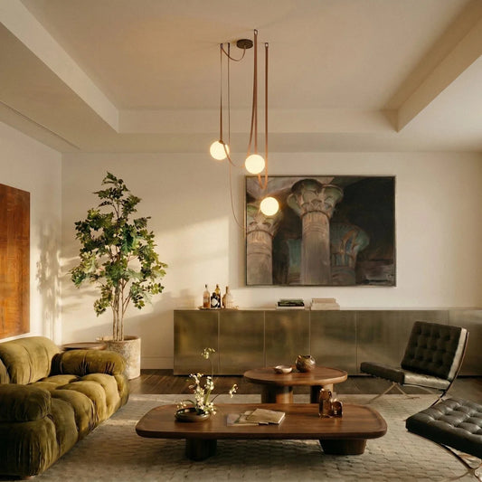 Corium Leather Glass Chandelier