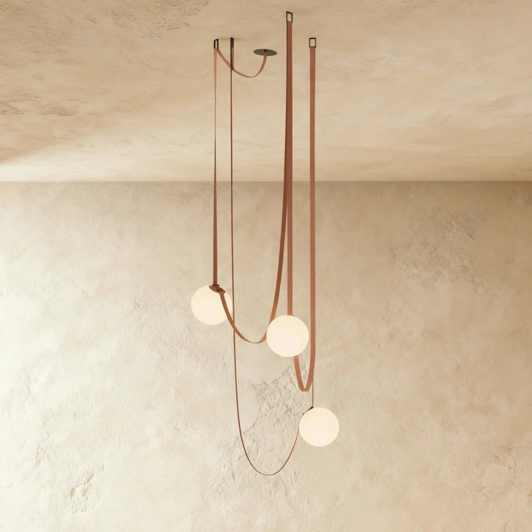 Corium Leather Glass Chandelier