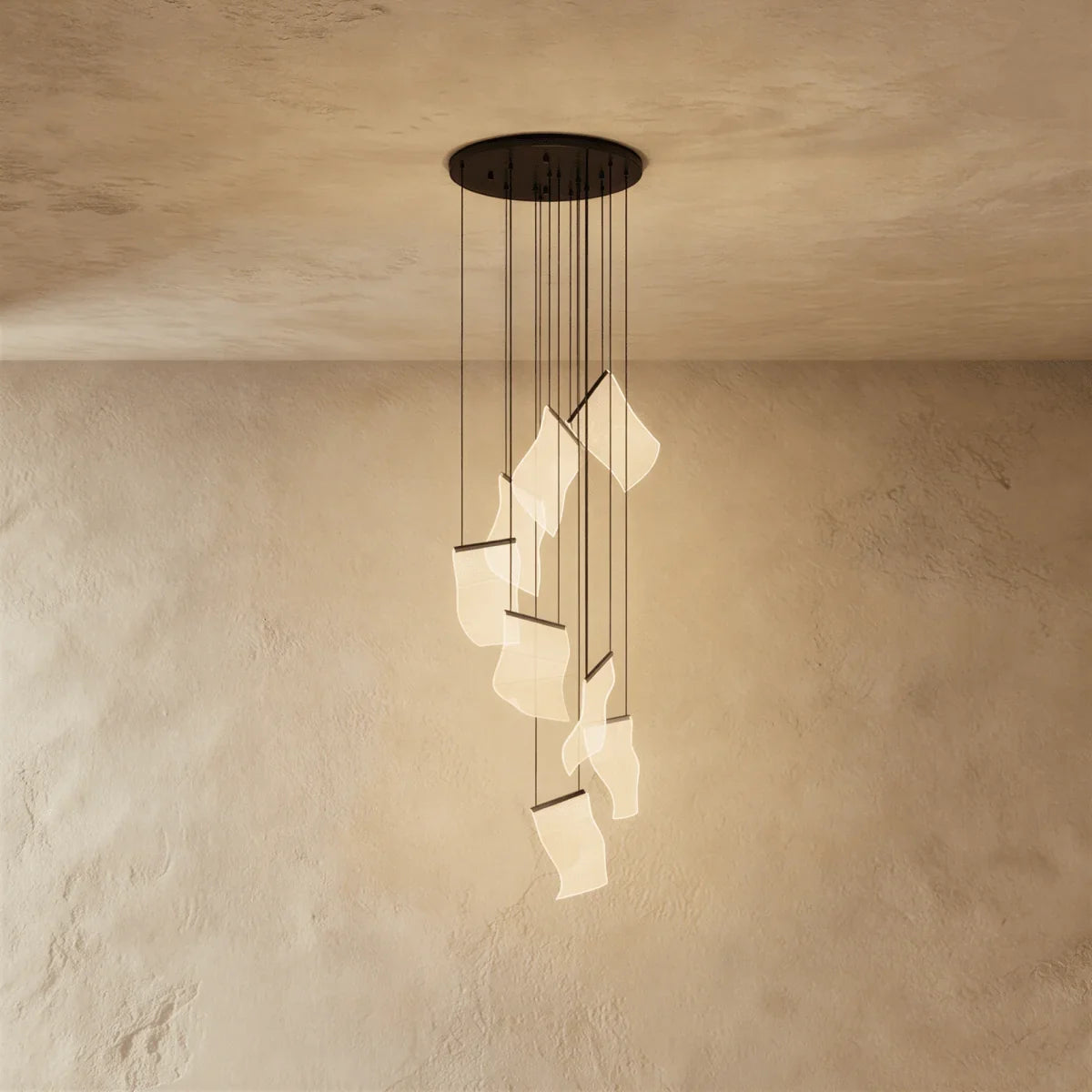 Sheets Chandelier (Round Ceiling Mount)