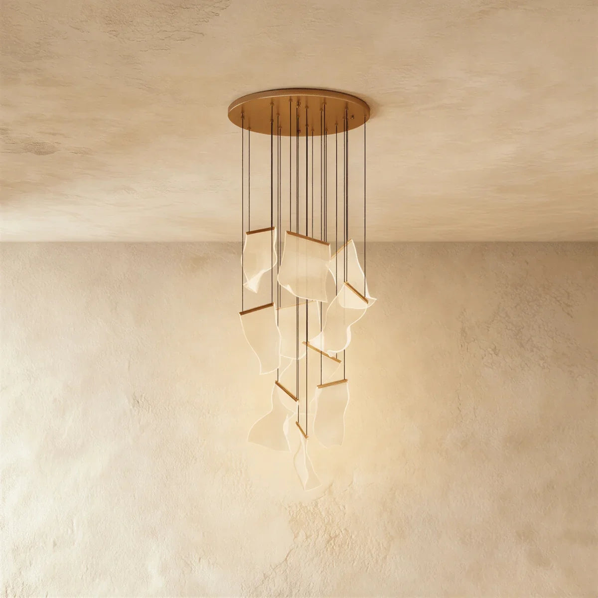 Sheets Chandelier (Round Ceiling Mount)