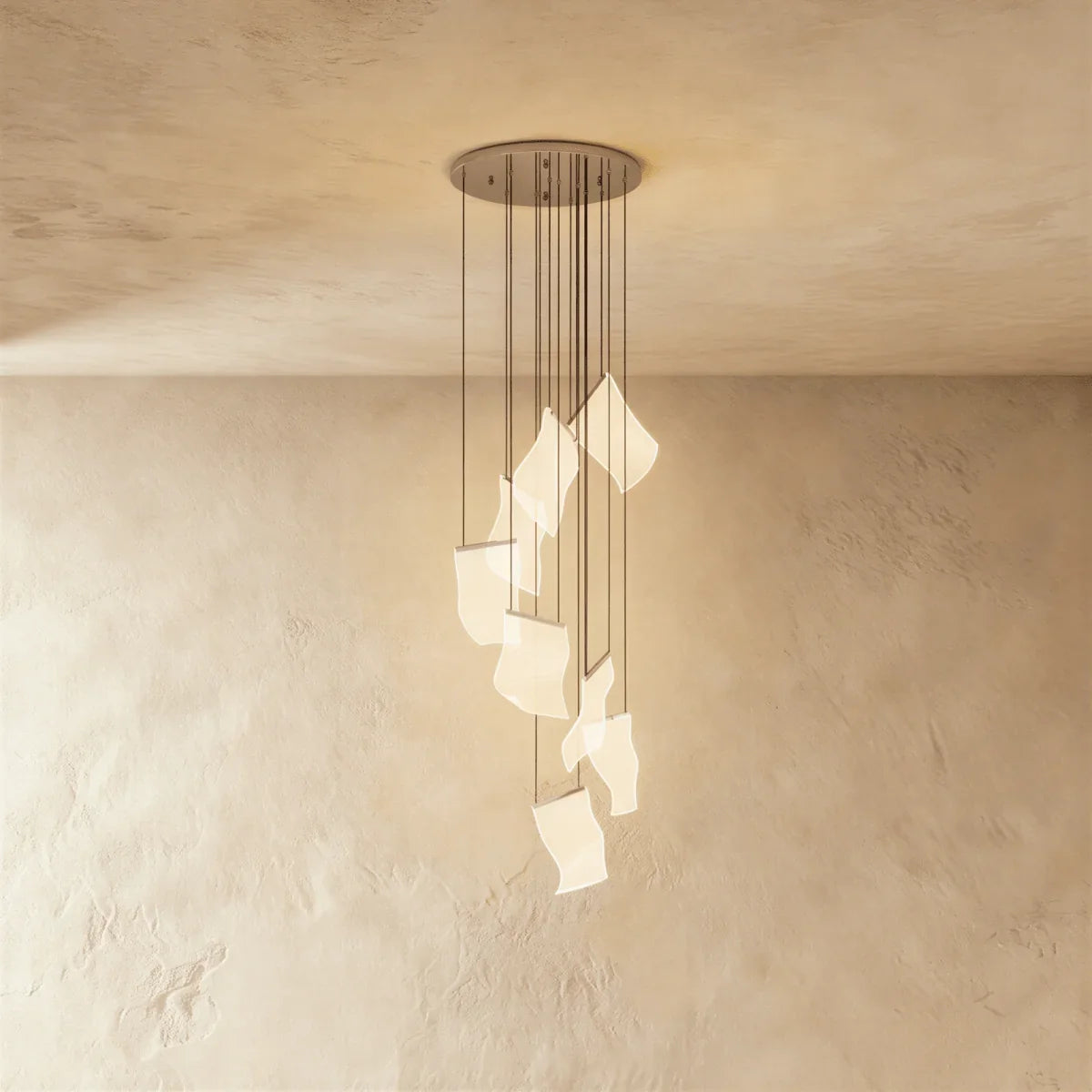Sheets Chandelier (Round Ceiling Mount)
